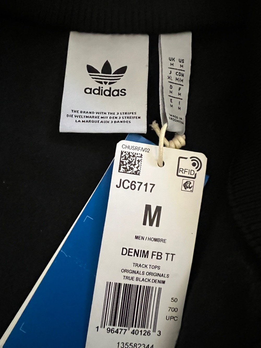 adidas Adicolor Denim Firebird Track Top - Picture 3 of 5